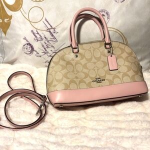 Coach Mini Sierra Satchel Pink and Tan
